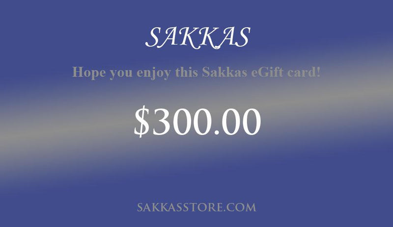 Sakkas Store e-Gift Card $300_