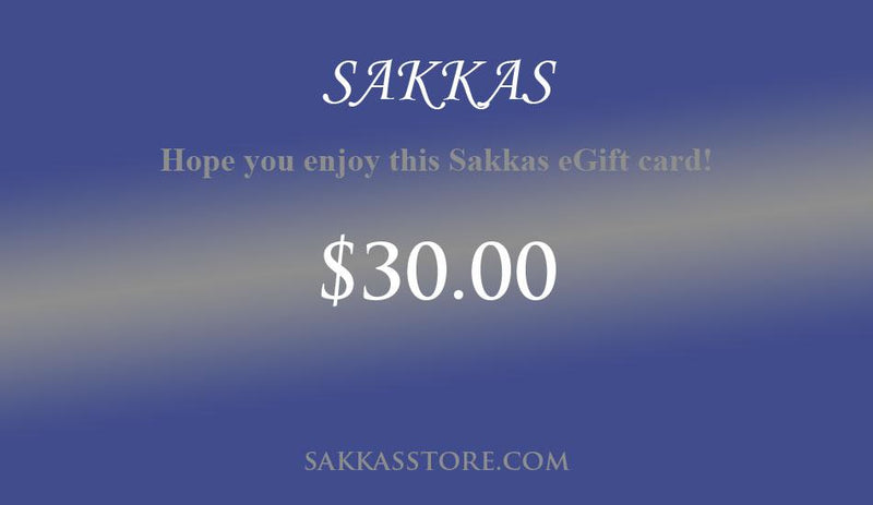 Sakkas Store e-Gift Card $30_