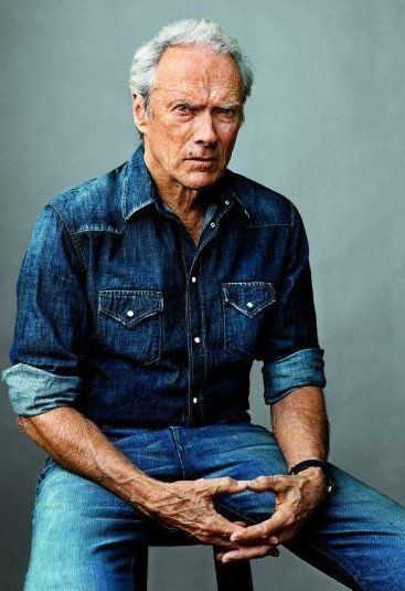 clint eastwood wearing full denim outfit