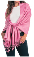 Sakkas 70" x 28" Paisley Self-Design Pashmina Shawl / Wrap / Stole#color_BabyPink