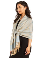 Sakkas Two Tone Vintage Jacquard Paisley Pashmina Shawl Wrap Scarf Stole