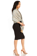 Sakkas Two Tone Vintage Jacquard Paisley Pashmina Shawl Wrap Scarf Stole