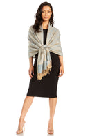 Sakkas Two Tone Vintage Jacquard Paisley Pashmina Shawl Wrap Scarf Stole