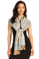 Sakkas Two Tone Vintage Jacquard Paisley Pashmina Shawl Wrap Scarf Stole