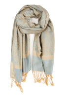 Sakkas Two Tone Vintage Jacquard Paisley Pashmina Shawl Wrap Scarf Stole