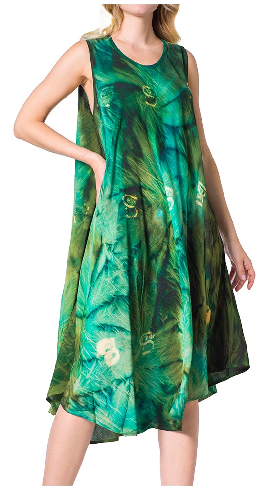 Sakkas Starlight Caftan Tank Dress / Cover Up#color_Avocado/Green