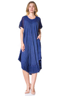 Sakkas Everyday Essentials Cap Sleeve Caftan Dress / Cover Up