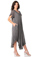 Sakkas Everyday Essentials Cap Sleeve Caftan Dress / Cover Up