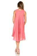 Sakkas Watercolor Palm Tree Tank Caftan Short Dress