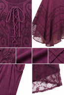 Sakkas Sundara Stonewashed Rayon Embroidered Mid Length Dress