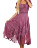 Sakkas Marigold Embroidered Fairy Dress#color_orchid