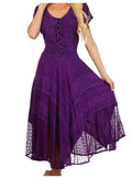 Sakkas Marigold Embroidered Fairy Dress#color_Purple