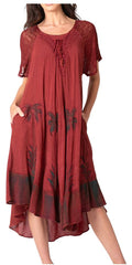 Sakkas Kai Palm Tree Caftan Tank Dress / Cover Up#color_Brown