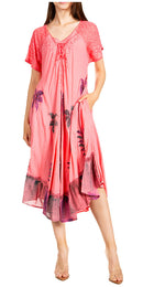 Sakkas Kai Palm Tree Caftan Tank Dress / Cover Up