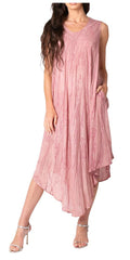 Sakkas Kara Long Draped Sleeveless Marbled Caftan Dress / Cover Up#color_Lilac