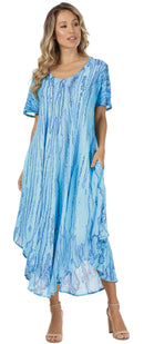 Sakkas Faye Cap Sleeved Rayon Caftan Cover Up Dress