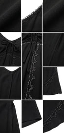 Sakkas Allie Stonewashed Embroidered Adjustable Spaghetti Straps Long Dress