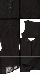 Sakkas Beverlee Embroidered Button Down Sleeveless Caftan Dress