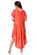 Sakkas  Bree Long Embroidered Cap Sleeve Marbled Dress