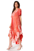 Sakkas  Bree Long Embroidered Cap Sleeve Marbled Dress