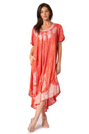 Sakkas  Bree Long Embroidered Cap Sleeve Marbled Dress