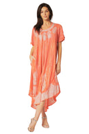 Sakkas  Bree Long Embroidered Cap Sleeve Marbled Dress
