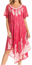 Sakkas  Bree Long Embroidered Cap Sleeve Marbled Dress