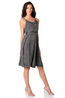 Sakkas Markay Short Mid Length Spaghetti Strap Sleeveless Embroidered Batik Dress