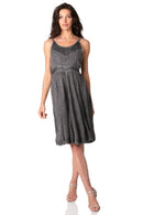 Sakkas Markay Short Mid Length Spaghetti Strap Sleeveless Embroidered Batik Dress