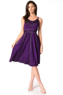 Sakkas Markay Short Mid Length Spaghetti Strap Sleeveless Embroidered Batik Dress