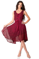 Sakkas Magdilena Stonewashed Corset Front Embroidered Dress