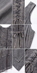 Sakkas Magdilena Stonewashed Corset Front Embroidered Dress