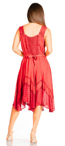 Sakkas Magdilena Stonewashed Corset Front Embroidered Dress