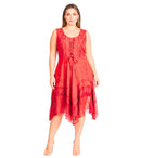 Sakkas Magdilena Stonewashed Corset Front Embroidered Dress