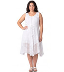 Sakkas Magdilena Stonewashed Corset Front Embroidered Dress
