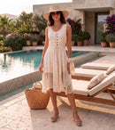 Sakkas Magdilena Stonewashed Corset Front Embroidered Dress