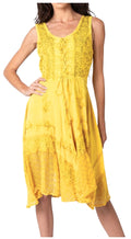 Sakkas Magdilena Stonewashed Corset Front Embroidered Dress#color_P-Sunglow