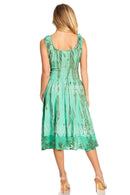 Sakkas Alba Women's Off The Shoulder Smock Ruffle Midi Dress Tie Dye & Embroidery