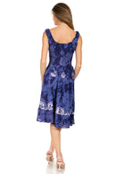 Sakkas Alba Women's Off The Shoulder Smock Ruffle Midi Dress Tie Dye & Embroidery