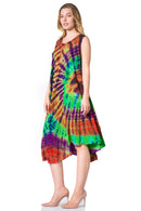Sakkas Neja Women's Casual Maxi Summer Sleeveless Loose Fit Tie Dye Tank Dress