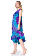 Sakkas Neja Women's Casual Maxi Summer Sleeveless Loose Fit Tie Dye Tank Dress