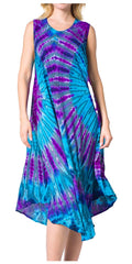 Sakkas Neja Women's Casual Maxi Summer Sleeveless Loose Fit Tie Dye Tank Dress #color_17009-C5