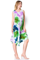 Sakkas Neja Women's Casual Maxi Summer Sleeveless Loose Fit Tie Dye Tank Dress