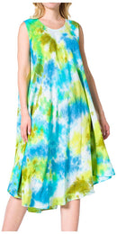 Sakkas Neja Women's Casual Maxi Summer Sleeveless Loose Fit Tie Dye Tank Dress