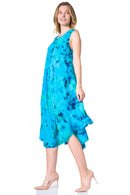 Sakkas Neja Women's Casual Maxi Summer Sleeveless Loose Fit Tie Dye Tank Dress