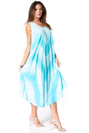 Sakkas Neja Women's Casual Maxi Summer Sleeveless Loose Fit Tie Dye Tank Dress