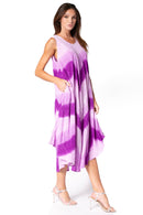 Sakkas Neja Women's Casual Maxi Summer Sleeveless Loose Fit Tie Dye Tank Dress