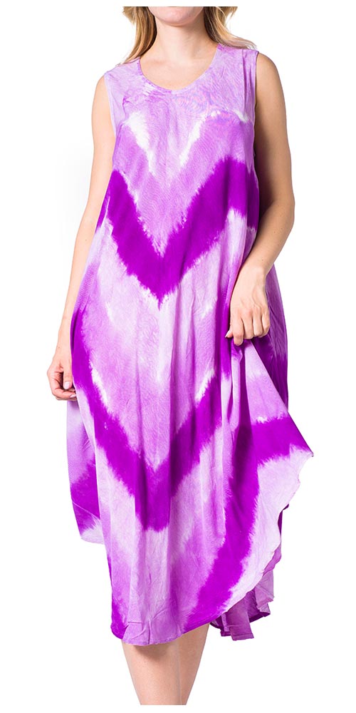Sakkas Neja Women's Casual Maxi Summer Sleeveless Loose Fit Tie Dye Tank Dress