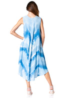 Sakkas Neja Women's Casual Maxi Summer Sleeveless Loose Fit Tie Dye Tank Dress