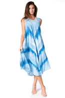 Sakkas Neja Women's Casual Maxi Summer Sleeveless Loose Fit Tie Dye Tank Dress